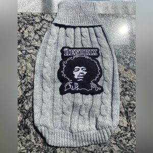 Jimi Hendrix rock alternative music turtleneck dog cat gray sweater smal…